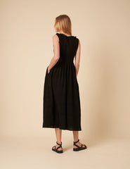 Black Sleeveless Flossie Midi Dress