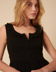 Black Sleeveless Flossie Midi Dress