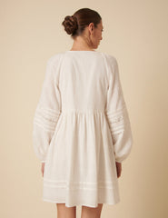 White Long Sleeve Shanice Mini Dress