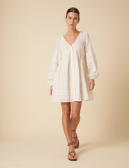 White Long Sleeve Shanice Mini Dress