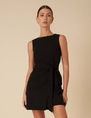 Black Tie Waist Lotte Mini Dress