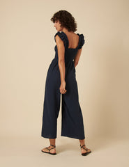 Navy Cropped Length Maya Jumpsuit