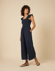 Navy Cropped Length Maya Jumpsuit