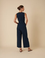 Navy Sleeveless Jumpsuit