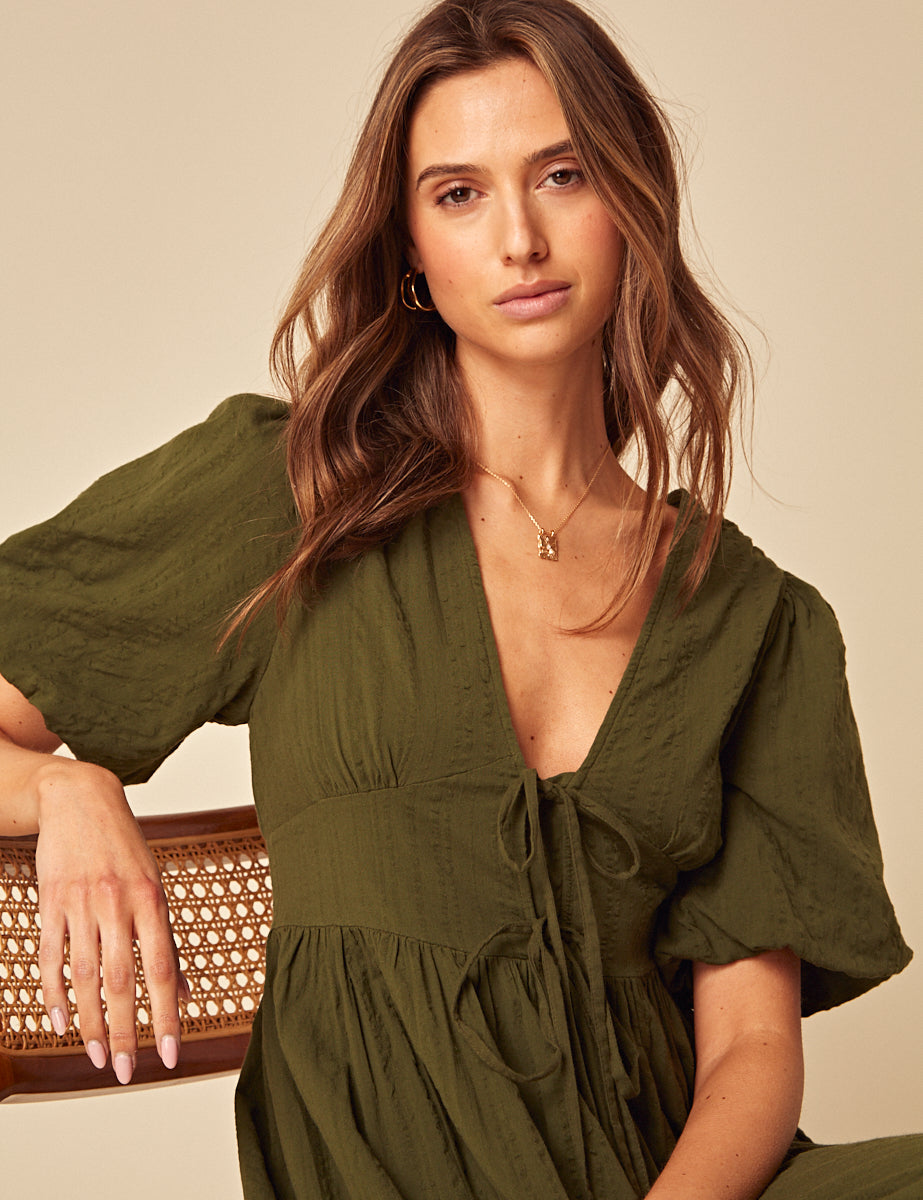 Petite Green Scarla Midi Dress