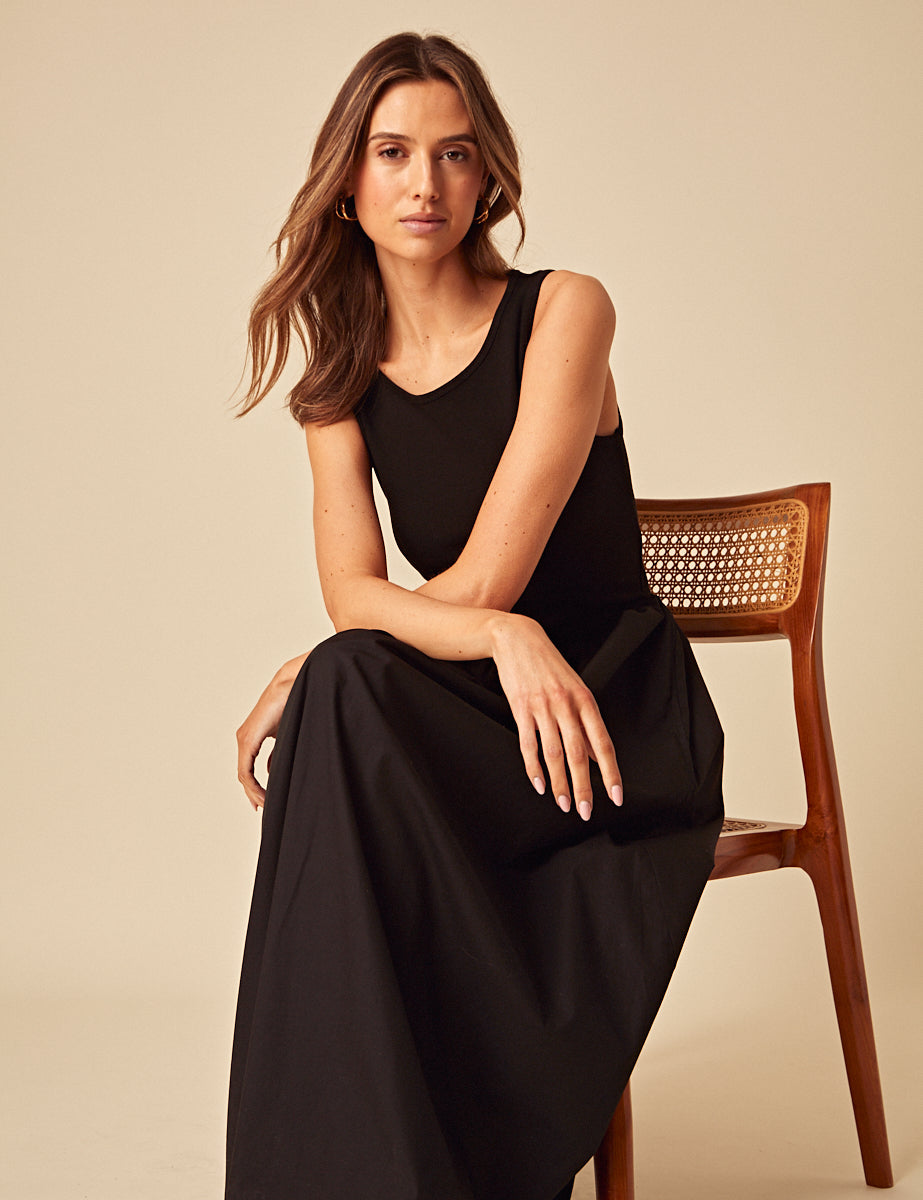 Black Vera Midi Dress