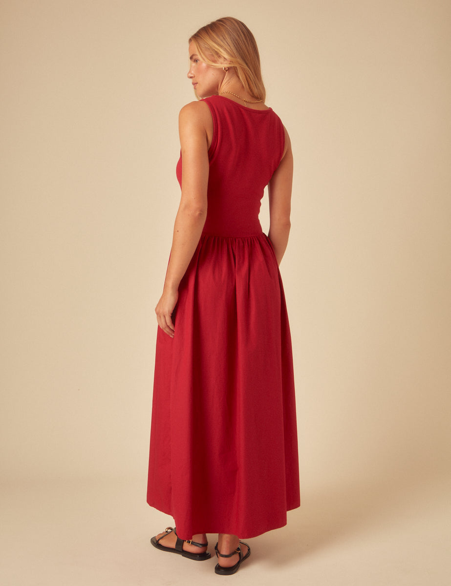 Red Vera Midi Dress