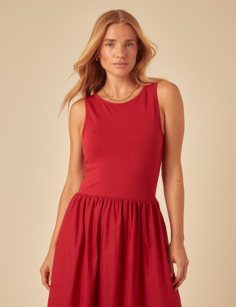 Red Vera Midi Dress