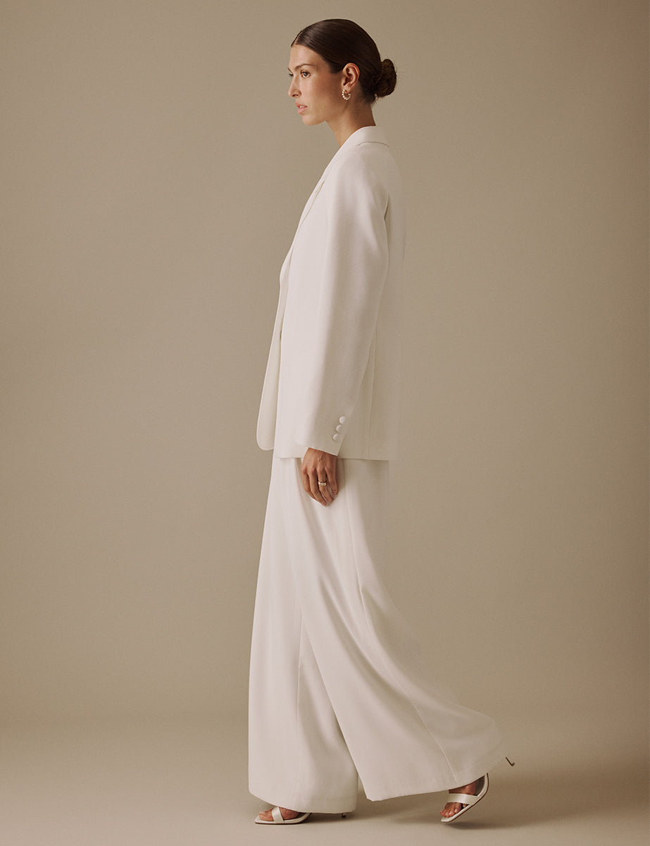 White Tailored Virgo Bridal Blazer