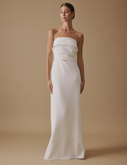 White Bandeau Maxi Lena Bridal Dress