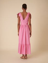 Pink Tiered Coen Midi Dress