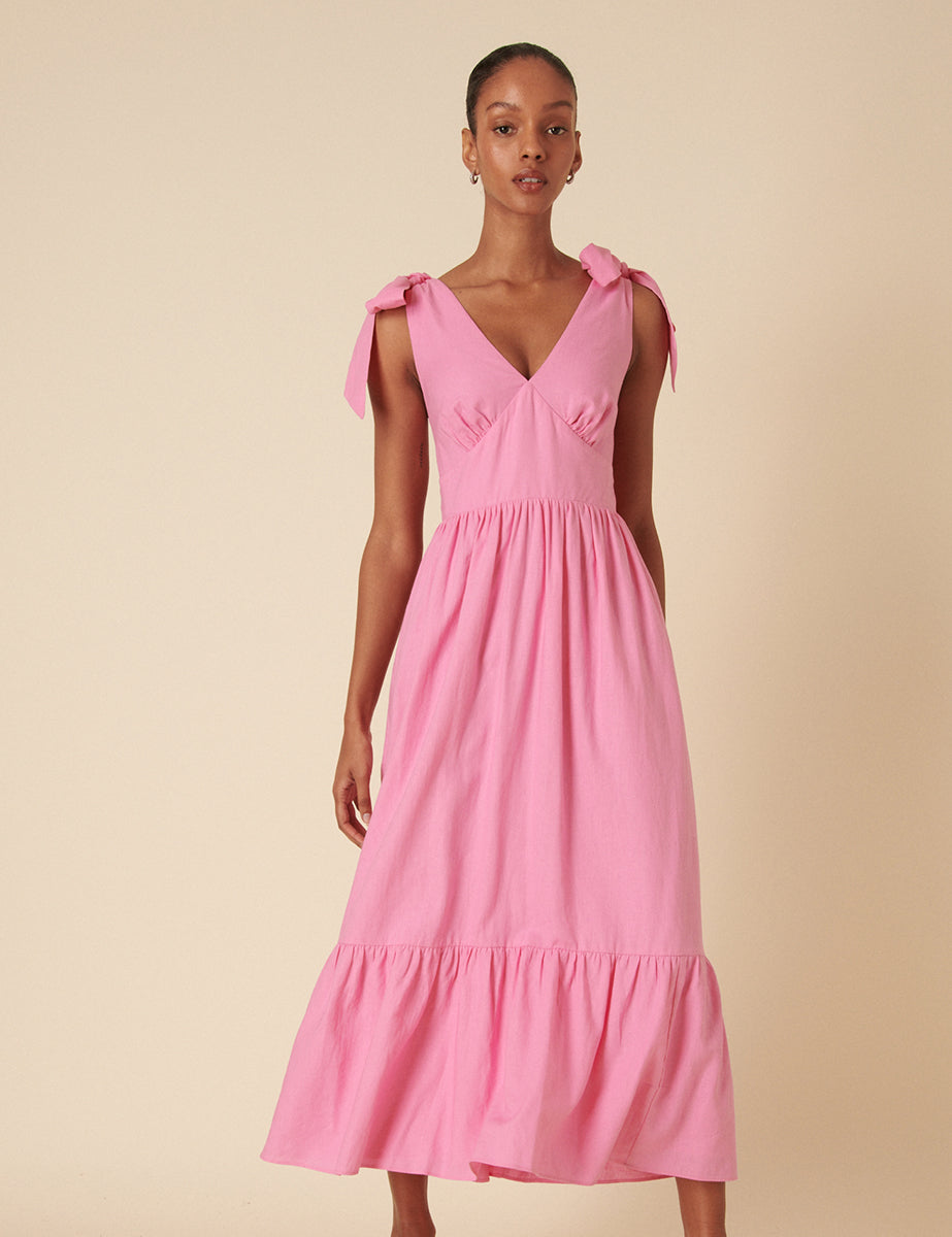 Pink Tiered Coen Midi Dress