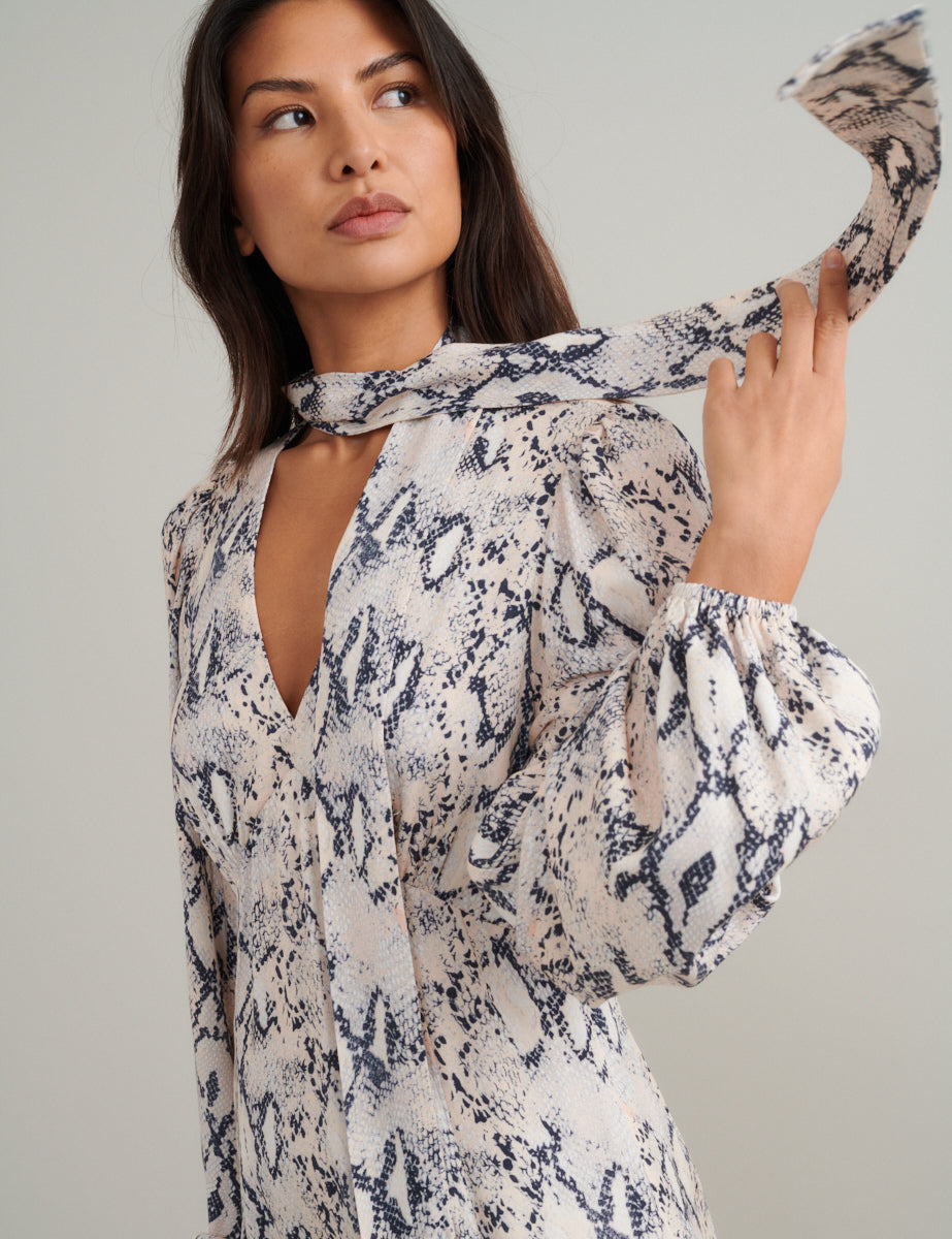 Snake Print Carla Midi Dress