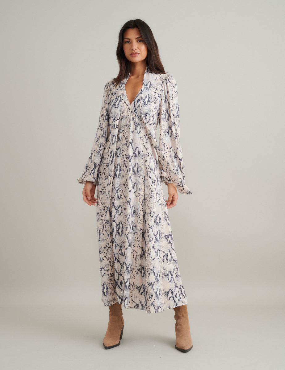 Snake Print Carla Midi Dress