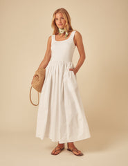 White Colorado Midi Dress