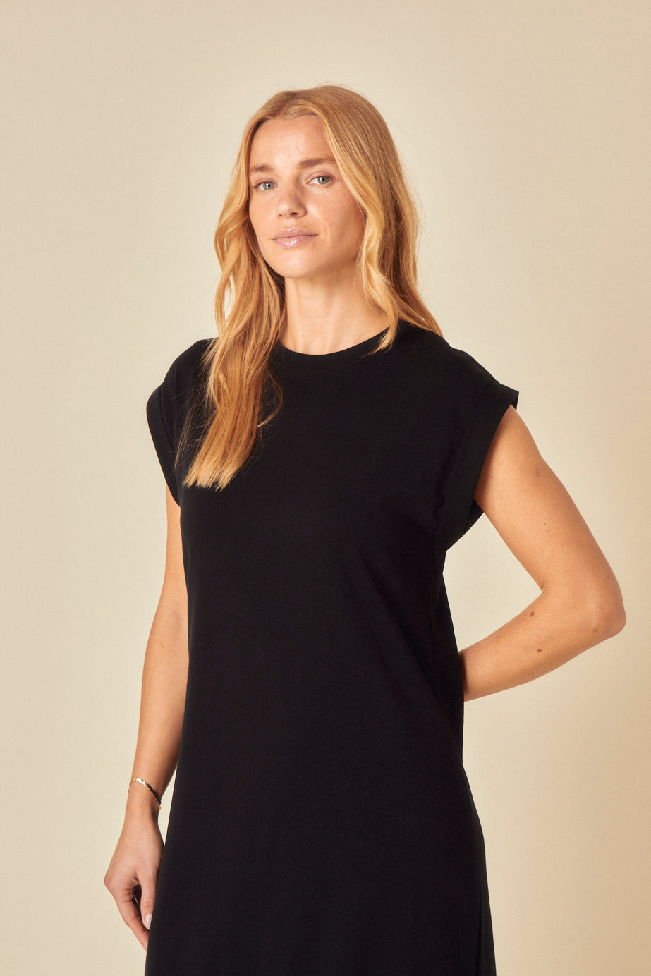 Black Jersey Midi T-Shirt