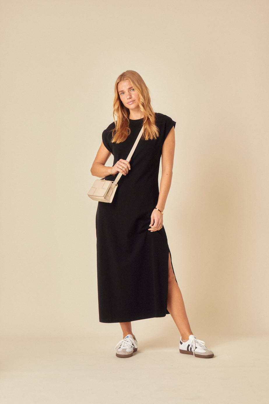 Black Jersey Midi T-Shirt