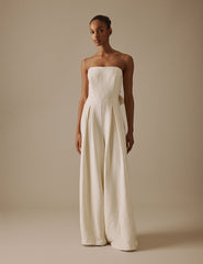 Ivory Wide Leg Bandeau Rory Bridal Jumpsuit