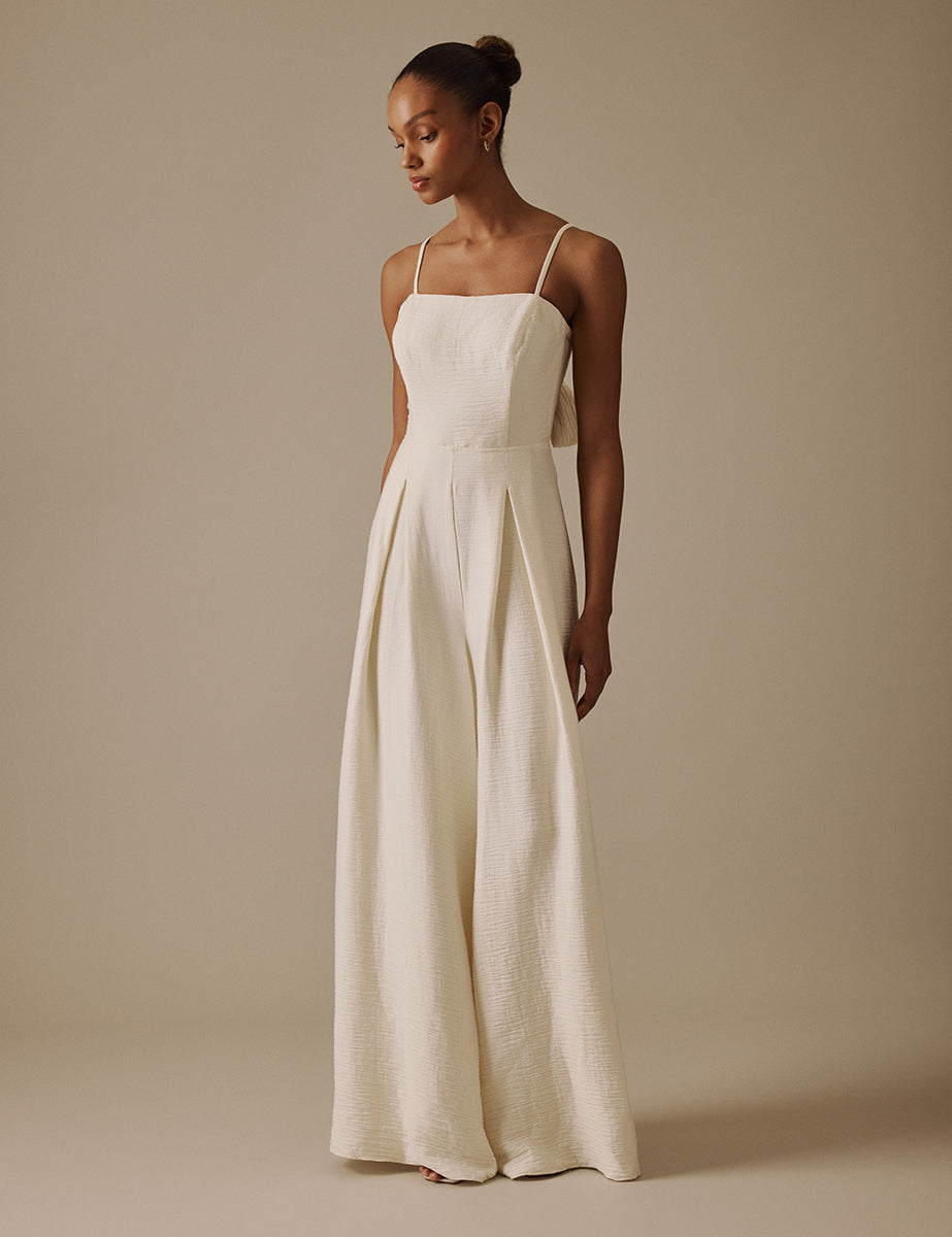 Ivory Wide Leg Bandeau Rory Bridal Jumpsuit