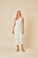 White Denim Mayflower Midi Dress