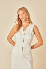 White Denim Mayflower Midi Dress