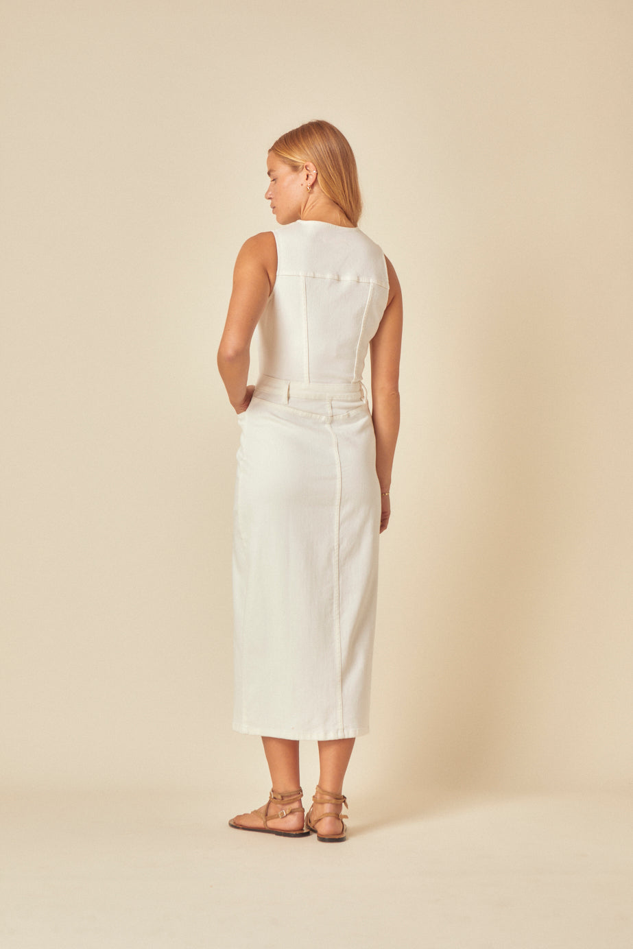 White Denim Mayflower Midi Dress