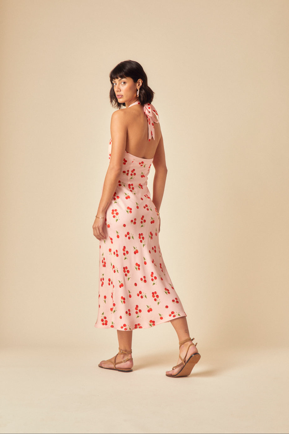 Pink Tomato Print Lyne Midi Dress