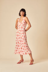 Pink Tomato Print Lyne Midi Dress