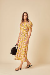 Yellow Floral Philly Midi Dress