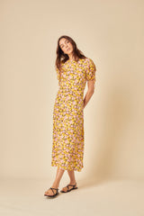 Yellow Floral Philly Midi Dress