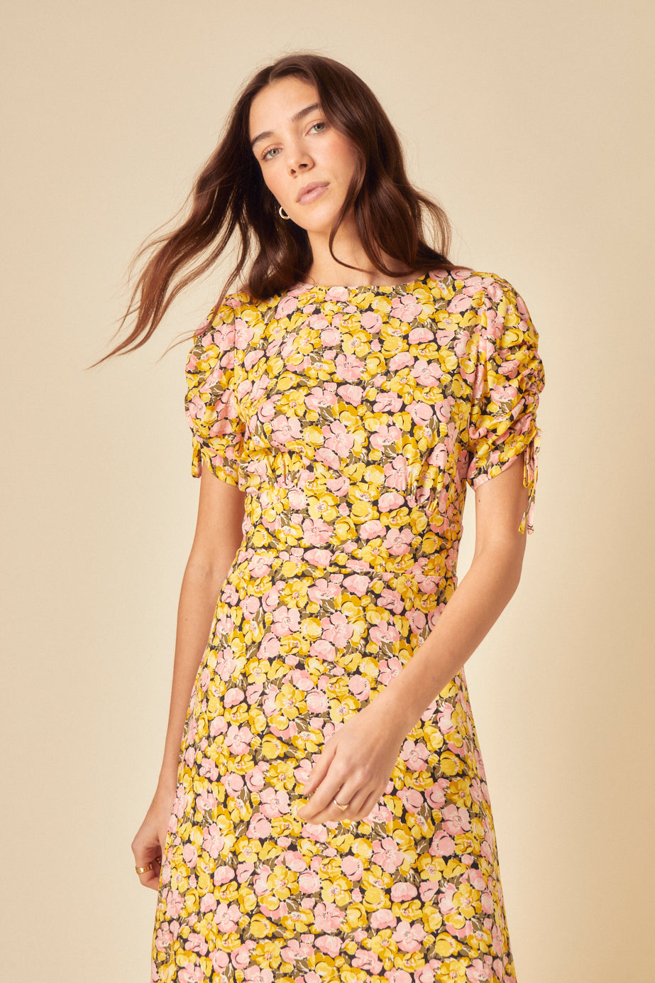 Yellow Floral Philly Midi Dress