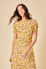 Yellow Floral Philly Midi Dress