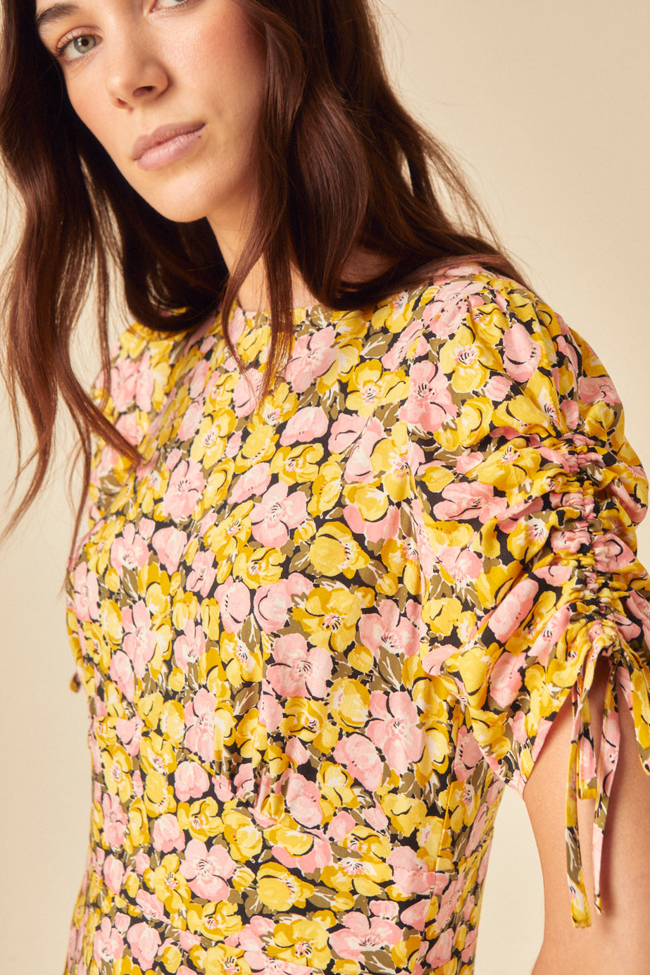 Yellow Floral Philly Midi Dress