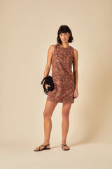 Brown Paisley Palermo Mini Dress