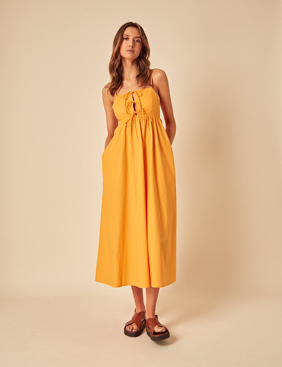 Orange Aspen Midi Dress
