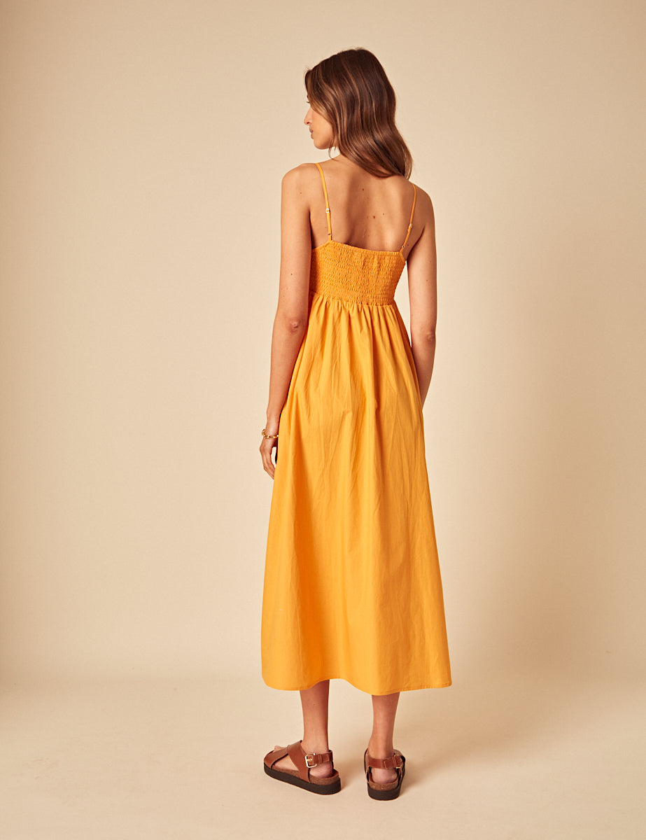 Orange Aspen Midi Dress