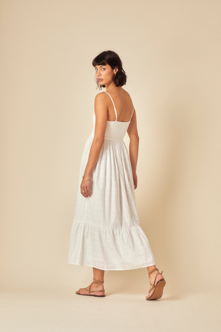 White Broderie Anglaise Briar Midi Dress