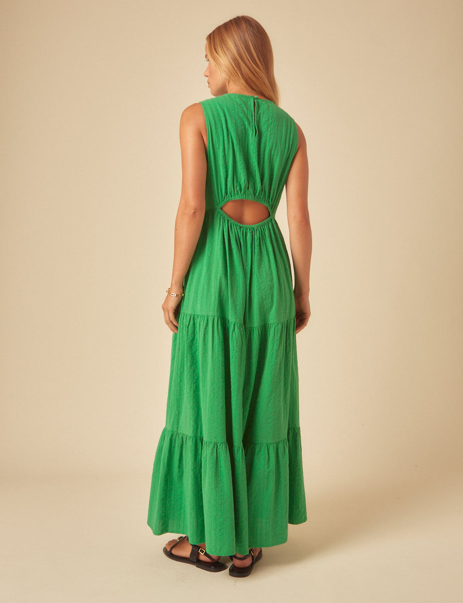 Green Tiered Astrid Midi Dress