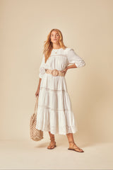White Broderie Anglaise Jiro Midi Dress