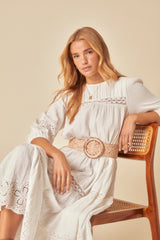 White Broderie Anglaise Jiro Midi Dress