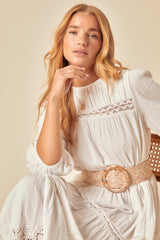 White Broderie Anglaise Jiro Midi Dress