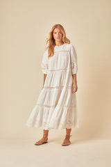 White Broderie Anglaise Jiro Midi Dress