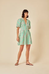 Green Striped Starlight Mini Dress
