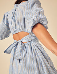 Blue Pintstripe Zelda Mini Dress