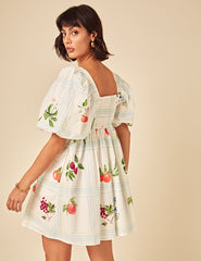 Cream Fruit Print Nova Mini Dress