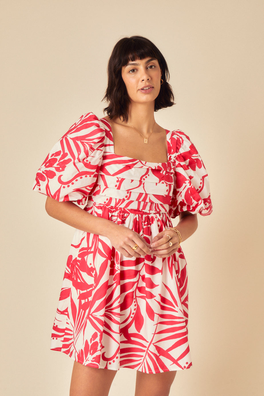 Red Printed Nova Mini Dress