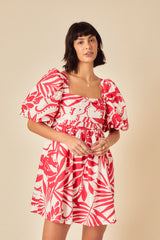 Red Printed Nova Mini Dress