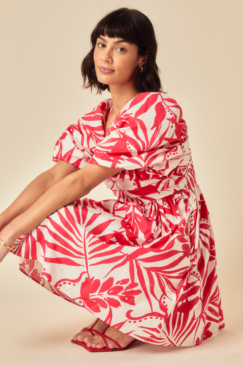 Red Printed Nova Mini Dress