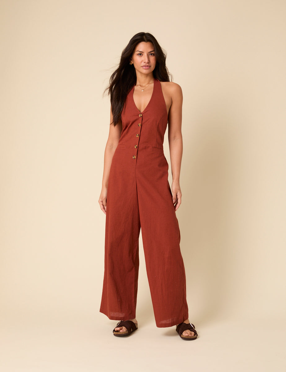 Burnt Orange Seema Jumpsuit