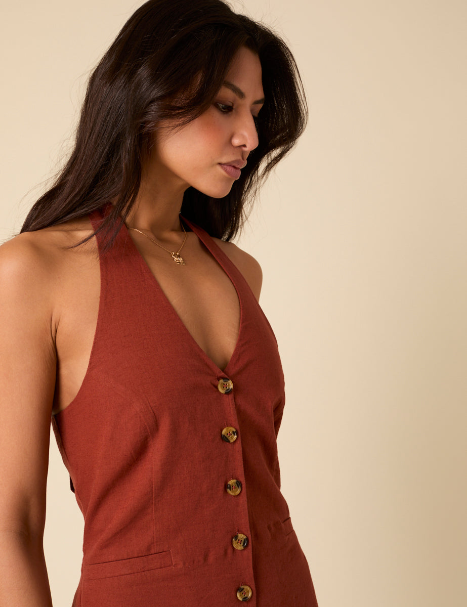 Burnt Orange Seema Jumpsuit